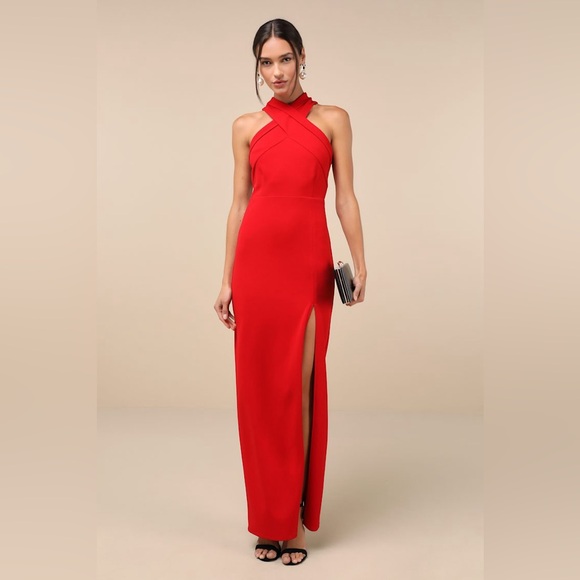Lulus Dresses & Skirts - LULU’S HEAD TO COCKTAIL HOUR HALTER NECK MAXI DRESS